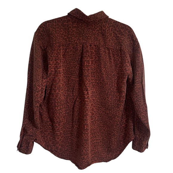 Women’s Current/Elliott The Percy Road Blouse Croc Brown Size 2 or Size Medium - Picture 10 of 11